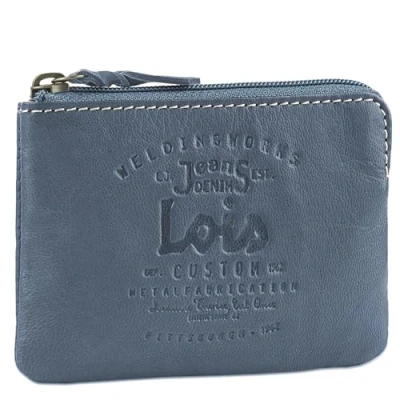Abbildung von Lois Geldbeutel &amp; Schlüsseltasche Klein Schlüsseletui Leder Autoschlüssel Tasche Schlüssel Etui 11002, Jeansblau