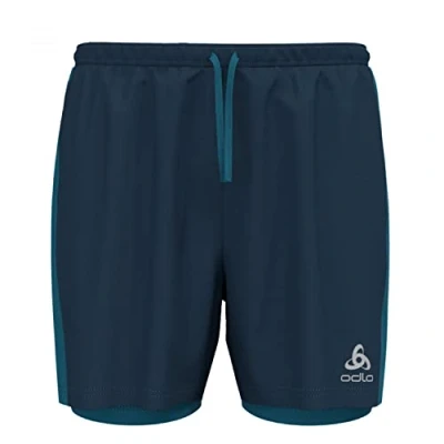 Abbildung von Odlo Herren 2 in 1 Laufshorts ESSENTIALS 5 INCH, blue wing teal saxony blue, S