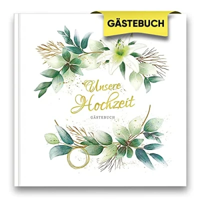 Abbildung von LifeDesign Gästebuch Hochzeit Geschenk Hochzeitsbuch Hochzeitsalbum blanko Fotoalbum Hochzeit, 21x21cm, 120 Seiten, Hardcover, stabile Fadenbindung „Unsere Hochzeit“ Hochzeitsgästebuch