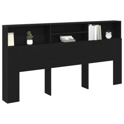 Abbildung von vidaXL Kopfteil mit Ablagen Schwarz Eiche 200x19x103,5cm Holzwerkstoff, (1 St)