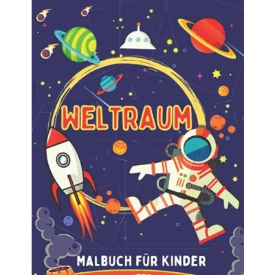 Abbildung von Weltraum Malbuch für Kinder: Sonnensystem Malbuch, Malvorlagen mit Planeten, Astronauten, Raketen und Mehr!