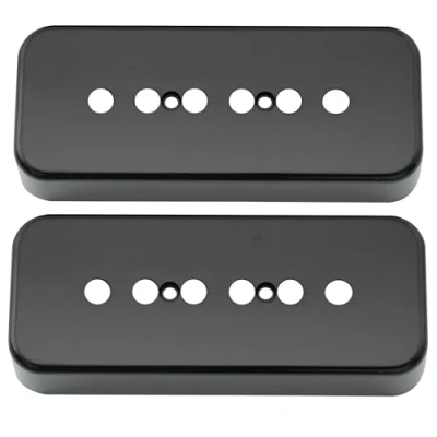Abbildung von Musiclily Pro Kunststoff P90 Soapbar Tonabnehmer Abdeckung Pickup Covers für USA Les Paul E Gitarre, Schwarz(2er Set)