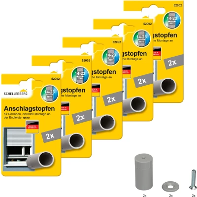 Abbildung von SCHELLENBERG Rollladen Anschlagstopper &quot;für Rollläden&quot;, (Set, 10 St.), Zubehör für Außenrollläden, 20 x 40 mm, grau