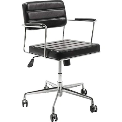 Abbildung von Kare Design Bürostuhl Dottore, Schwarz, Armlehnenstuhl, Drehstuhl, Schreibtischstuhl, Lederoptik, rollbar, höhenverstellbar, 78x44x50 cm (H/B/T)