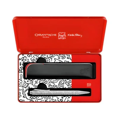Abbildung von Caran d&#039;Ache Set ECRIDOR KEITH HARING Kugelschreiber &amp; Lederetui Sonderedition