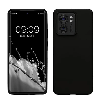 Abbildung von kwmobile Hülle kompatibel mit Motorola Edge 40 Silikon Handy Case Handyhülle weiche Oberfläche kabelloses Laden Schwarz
