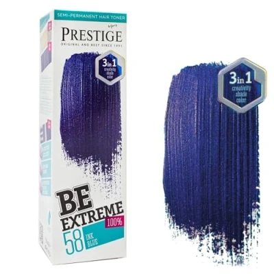 Abbildung von Vip&#039;s Prestige Be Extreme Semipermanenter Haartonisierer 58 Ink Blue Reines Pigment Verleiht gefärbten oder grauen Haaren Farbe Temporäres Ergebnis Ammoniakfrei, Parabenfrei, PPD frei