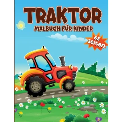 Abbildung von Traktor Malbuch für Kinder, 62 Seiten, Einzelne Seiten zum ausmalen und heraustrennen