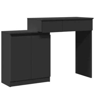 Abbildung von vidaXL Schminktisch mit LED Beleuchtung Schwarz 115x37x110,5 cm (1 St)