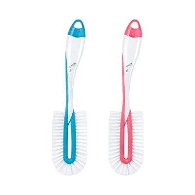 Abbildung von NUK 10256372 Flaschenbürste Twist für die gründliche und schonende Reinigung von Babyflaschen inklusive Saugerbürste, Farbe nicht frei wählbar, 1 Stück