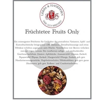 Abbildung von Lerbs &amp; Hagedorn, Früchtetee Fruits Only ohne Zusatz von Aroma Süß Zitrusnote 1kg (ca. 81 Liter) Mit Apfel, Ananas, Papaya, Mango