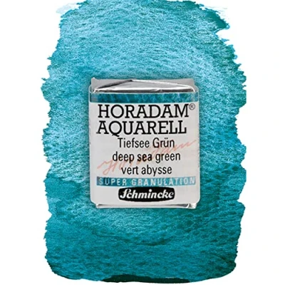 Abbildung von Schmincke HORADAM® AQUARELL, Super Granulation, 14 954 044 Tiefsee Grün, 1/2 Näpfchen, sehr stark granulierende Farbtöne, feinste, supergranulierende Aquarellfarben