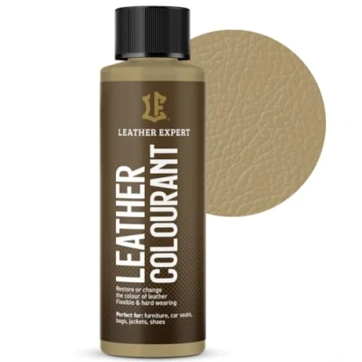 Abbildung von Sehr Deckend Wasser Lederfarbe Dunkelbeige 50 ml Leather Paint für Natur und ÖkoLeder Dye Ohne Alkohol alle Lederaccessoires Reißt oder Blättert Nicht ab