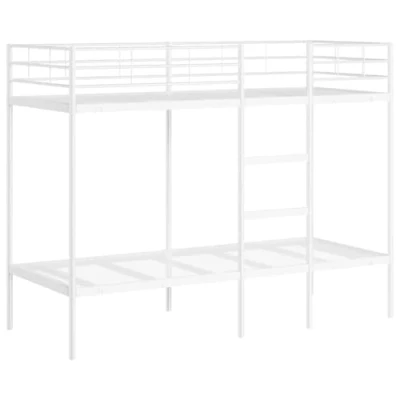 Abbildung von vidaXL Etagenbett ohne Matratze Weiß 75x190 cm Stahl, Bettgestell, Hochbett, niedriger Etagenbettrahmen, Bettrahmen, Schlafzimmermöbel