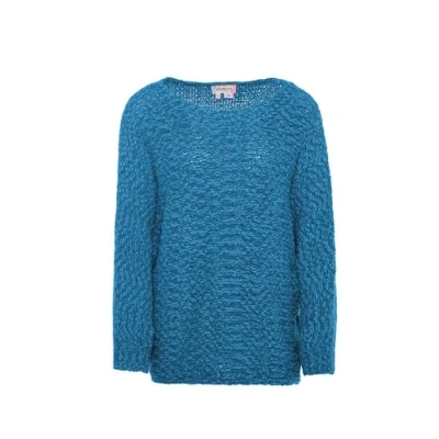 Abbildung von Ebeeza Women&#039;s Damen Lässiger Strickpullover mit Rundhalsausschnitt Polyester TÜRKIS Größe M/L Pullover Sweater, M