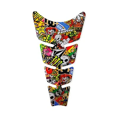 Abbildung von 4R Quattroerre.it 18186 Tankpad 3D Motorrad Tankschutz Slim, Sticker Bomb, 19 x 13 cm