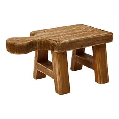 Abbildung von Creative Co Op Rechteckig Holzsockel mit Griff, Holz, Natürlich, Square