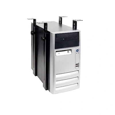 Abbildung von Dataflex Viewgo Computerhalterung Schreibtisch 32.183 Schwarz, verstellbare PC Halterung aus Stahl, unter dem Tisch, horizontale und vertikale Montage mit 35 kg Tragfähigkeit
