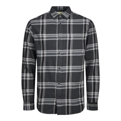 Abbildung von Jack &amp; Jones Premium Kariertes Hemd, Herren, Größe: Medium, Black sand