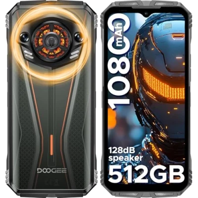 Abbildung von DOOGEE S Punk Pro Outdoor Handy 20GB+512GB/2TB, 128dB Lautsprecher,10800mAh/33W Smartphone Ohne Vertrag Android 14, 6.6&#039;&#039; FHD+ baustellenhandy mit LED Lichteffekt 50MP+16MP/Dual SIM/NFC/OTG