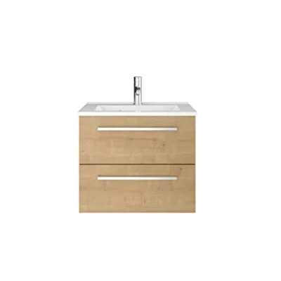 Abbildung von Sieper I Waschtischunterschrank 60 x 50 cm mit Waschtisch, Libato Badezimmermöbel, Badezimmerunterschrank Eiche Natur
