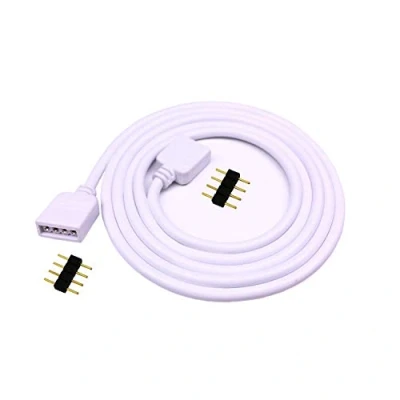 Abbildung von LitaElek 5m RGB LED Streifen Verlängerungskabel 4 polig Band Verlängerung Kabel 5050 3528 2835 Strip Extension Cord Stripe Cable Verbinder Anschluss, Weiß