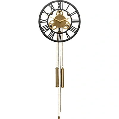 Abbildung von Kare Design Wanduhr Clockwork, Uhr, schwarz/Gold, 126x46cm