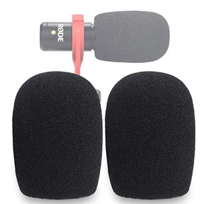 Abbildung von SUNMON VideoMicro Windschutzscheiben Schaumstoffabdeckung, Pop Filter für Rode Me Mini Shotgun Mikrofon (2 Stück)