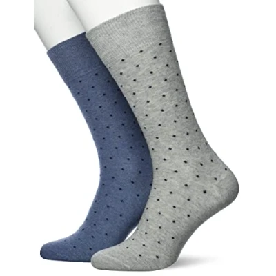 Abbildung von ESPRIT Socken Fine Dot 2 Pack Bio Baumwolle Herren schwarz blau viele weitere Farben verstärkte Herrensocken mit Muster atmungsaktiv gemustert bunt gepunktet im Multipack Paar