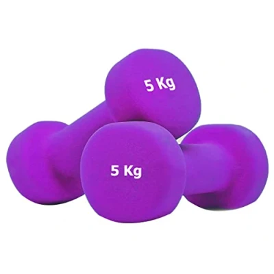 Abbildung von G5 HT SPORT Kurzhanteln oder Hanteln aus Neopren für Fitnessstudio und Home Gym rutschfest von 0,5 bis 6 kg Paar einzeln (2 x 5 kg)