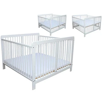 Abbildung von Micoland Kinderbett Zwillingsbett für Zwillinge mit 2 Matratzen 120x120cm
