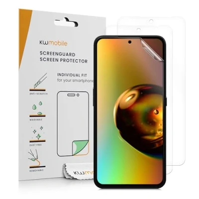 Abbildung von kwmobile 3X Displayschutzfolie kompatibel mit CMF Phone 1 Folie klare Schutzfolien Set in transparent