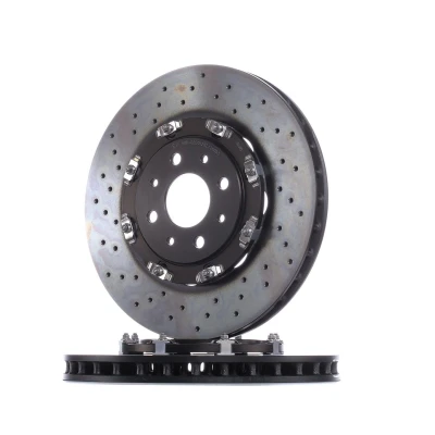 Abbildung von BREMBO TWO PIECE FLOATING DISCS LINE 09.B085.13 Bremsscheibe 305 28 4 gelocht/innenbel., Verbundbremsscheibe beschichtet mit Schrauben
