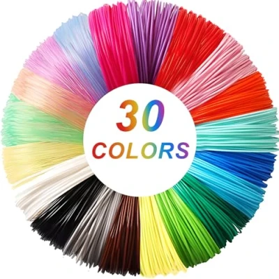 Abbildung von Fervalyna 3D Stift PLA Filament 1.75 mm, Drucker Filament, Printing Pen Zubehör, Set 30 Farben, 3 Meter pro Farbe, Nachfüllpacks für Stifte und