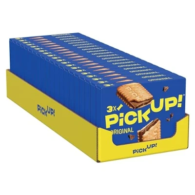 Abbildung von PiCK UP! Original (20 x 84 g), Riegel mit knackiger Milchschokoladentafel zwischen zwei knusprigen Keksen, der Snack für unterwegs, 20 3er Multipack