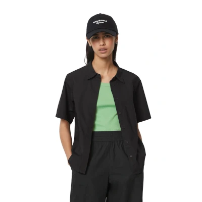Abbildung von Marc O&#039;Polo Denim Kurzarmaus Reiner Hemdbluse, Damen, Größe: Small, Black
