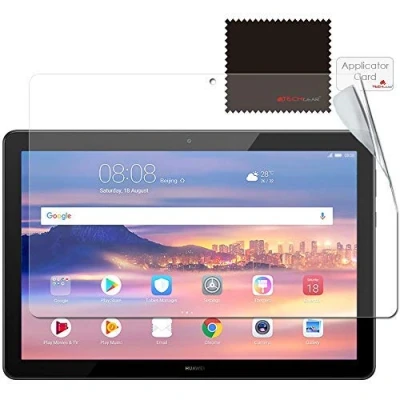 Abbildung von TECHGEAR [2 Stück Displayschutz für Huawei Mediapad T5 10 (10.1 Zoll) Ultra Klare Schutzfolie mit Reinigungstuch + Applikationskarte