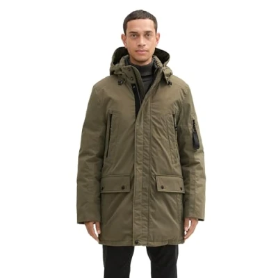 Abbildung von TOM TAILOR Herren Artic Parka mit abnahmbarer Kapuze, 11848 Jungle Soil Green, XXL