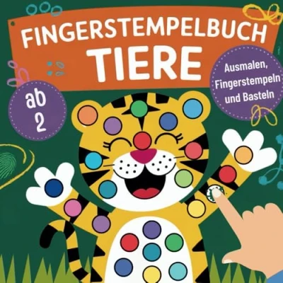 Abbildung von Fingerstempelbuch Tiere: ab 2 Jahren, Ausmalen, Fingerstempeln und Basteln