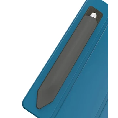 Abbildung von MyGadget Stifthalter kompatibel mit Apple Pencil (1.&amp; 2. Generation) Selbstklebende elastische Hülle für Tablet iPad aus Lycra &amp; Kunstleder Grau