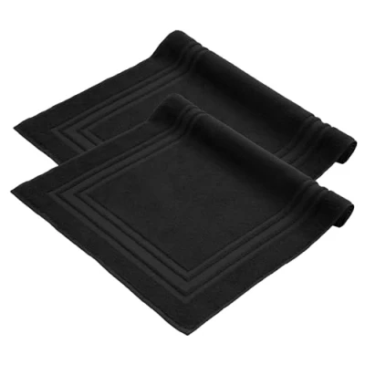 Abbildung von Badematte Badvorleger aus 100% Baumwolle Komfortec, 50x70 cm Duschvorleger, Waschbar Duschmatte, Frottee, Rechteckig, 600 g/m², 2er Set, Saugfähig &amp; Schnelltrocknend