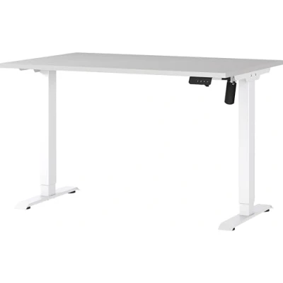 Abbildung von Germania Schreibtisch 8022 617, in Kaschmir/Weiß, elektr. höhenverstellbar, 120 x 119 80 cm (BxHxT)