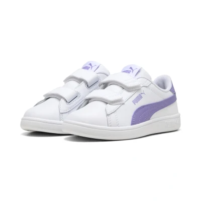 Abbildung von Puma Smash 3.0 Leather Sneakers für Kinder Schuhe Mit Plain White/Lavender Alert Größe: 27.5