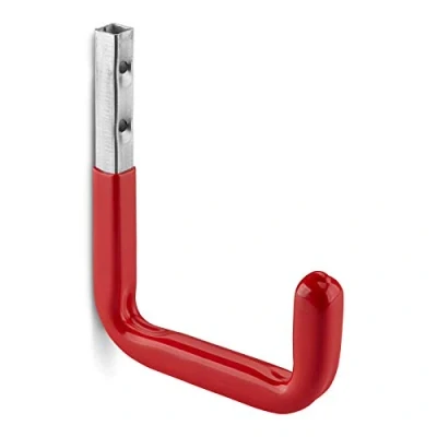 Abbildung von OrgaTech Wandhaken 140 x 115 mm rot bis 30 Kg Tragkraft mit Gummierung Regalbodenträger Gerätehalter Montagehaken Allzweckhaken