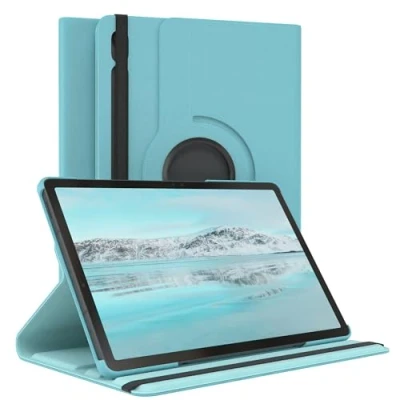 Abbildung von EAZY Case Tablet Hülle für Samsung Galaxy Tab S9 FE Schutzhülle 10.9 Zoll Smart Cover Rotationcase zum Aufstellen Klapphülle 360 drehbar mit Standfunktion Tasche Kunstleder Blau