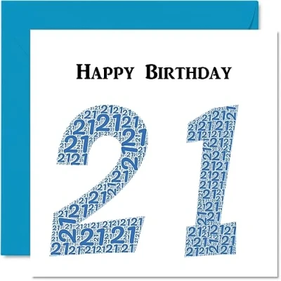 Abbildung von Lustige Geburtstagskarte zum 21. Geburtstag für Männer Shapecloud Happy Birthday Karte Sohn, Tochter, Bruder, Schwester, Enkel, Enkelin, Nichte, Neffe, Onkel, 145 mm x Grußkarten,