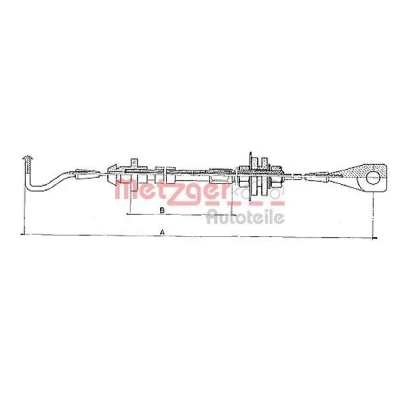 Abbildung von METZGER 10.090 Bowdenzug COFLE VOLKSWAGEN: GOLF 2, Jetta 1