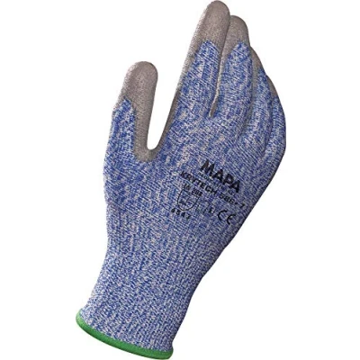 Abbildung von MAPA Professional KRYTECH 586 Polyurethan Handschuhe mit hoher Schnittfestigkeit, mechanischer Schutz,Einsatz in zahlreichen Industrien, blau, Größe 6 (1 Paar),Schutz vor Schnittverletzungen