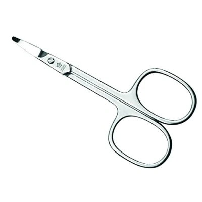 Abbildung von Pfeilring Babyschere, abgerundete Spitze, vernickelt, großes Auge, im Blister