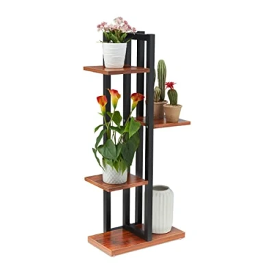 Abbildung von relaxdays Blumenständer Blumenregal Metall, Dunkelbraun